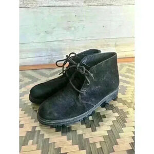 Henri Pierre Canada Suede Black Insulated Winter Shoes Sz 10 Womens